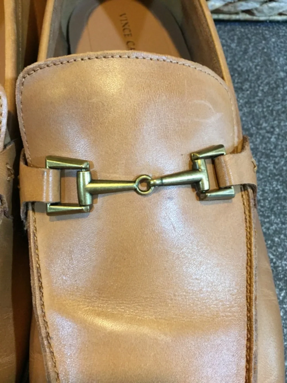Vince Camuto Men's Tan Leather Bit Loafers
